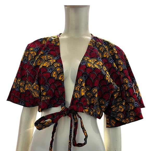 Tops - Ankara Print Wrap Blouse